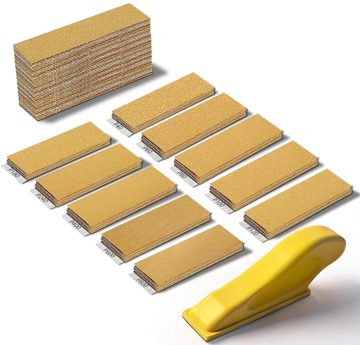 Schuurpapier 100 stuks 40/60/80/100/120/180/240/400/600/800 korrelgrootte - Waterproof aluminiumoxide - ShopVlot