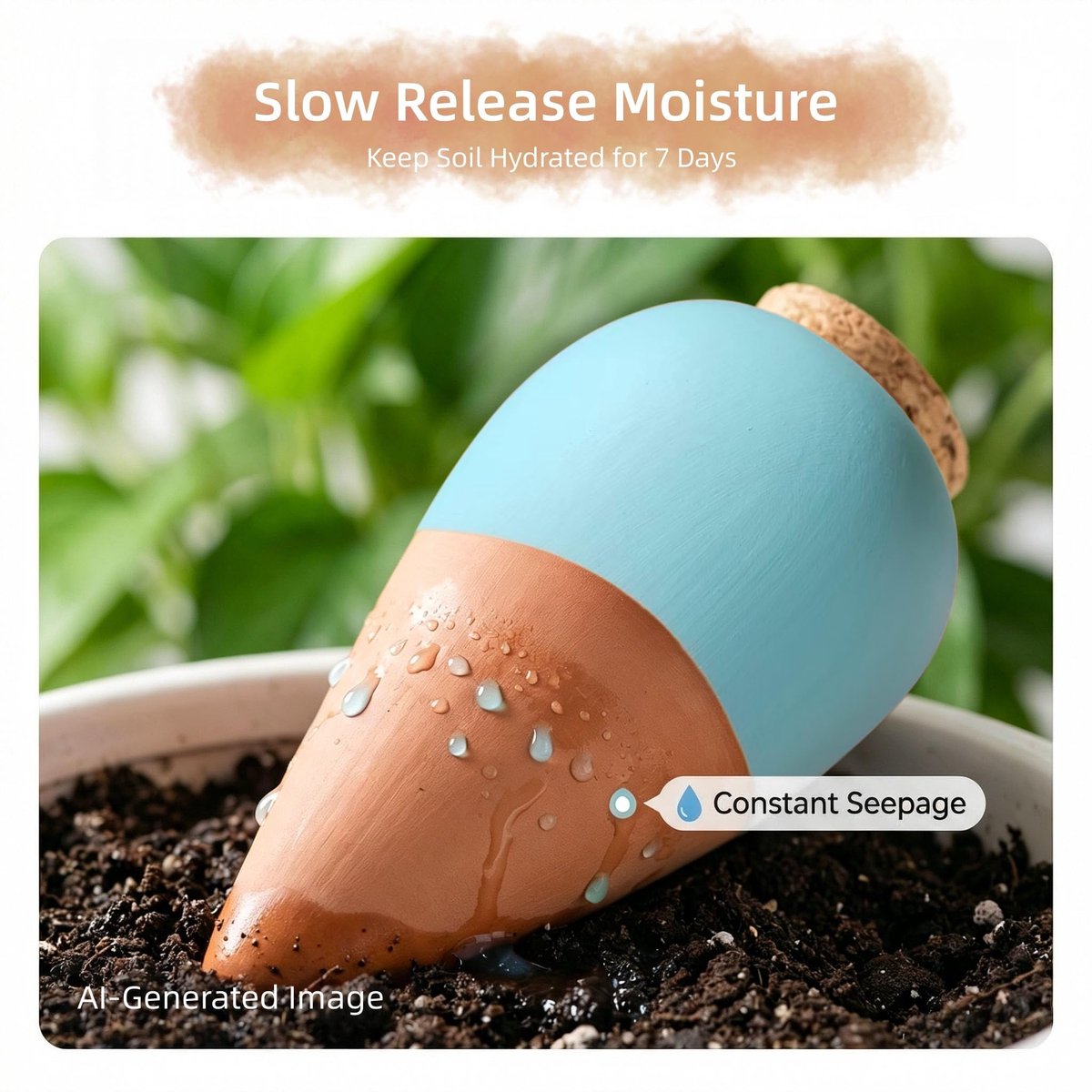 Irrigatieballen 300ml - terracotta - waterdispenser - ideaal voor potplanten - ShopVlot