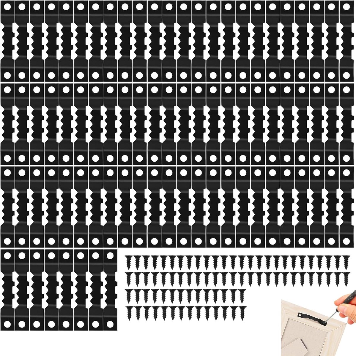 foto haakjes set 30 stuks staal met schroeven - sterke muurbevestiging voor schilderijen en klokken - SnelShoppen
