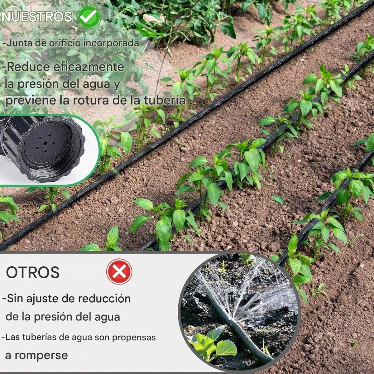 Tuinslang Druppelslang - Uittrekbare Slang - Efficiënt Besproeien - Dubbellaags PVC - 15 meter - Groen – foto 6