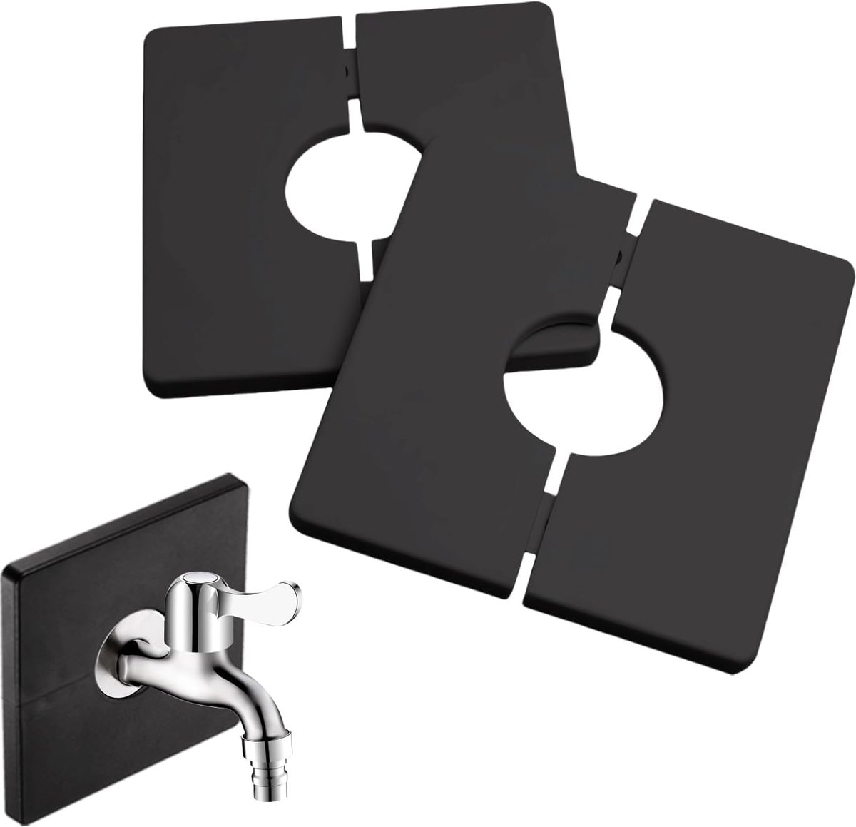 Decoratieve Douchekap 22mm Vierkant - Zelfklevend PVC - Verstevigt en verfraait leidingen - SnelShoppen