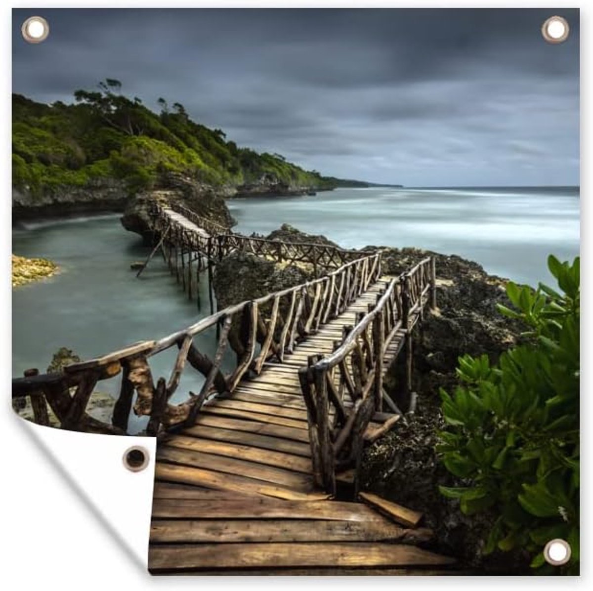 Tuinposter - 200x200 cm - Brug in Indonesië
