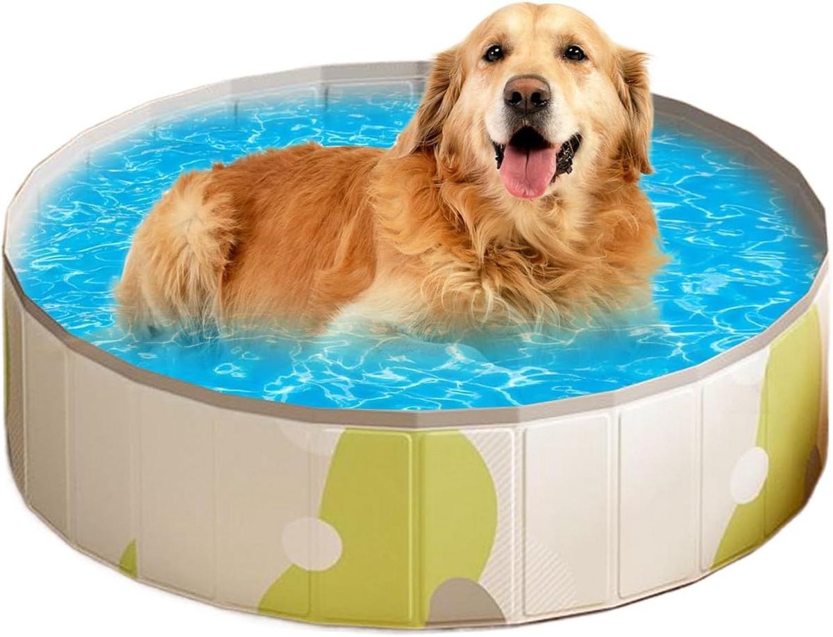 Hondenplonsbad - Draagbaar puppy badje - Verfrissend spelen - Snelle montage ontwerp - 100x100x30cm - Blauw