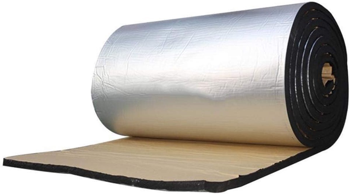 Isolatie akoestisch schuim, anti-drone, auto-isolatie, UV-bestendig, waterdicht, aluminiumfolie auto geluidswerend tapijt, 50 x 200 cm x 10 mm
