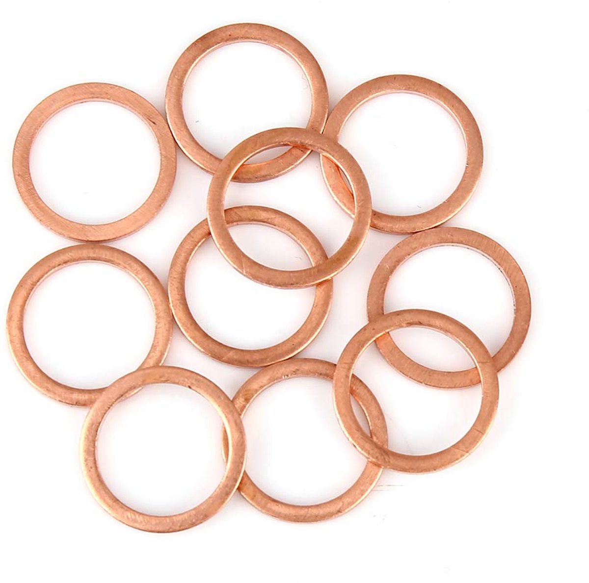 AUTOHAUX 10 stuks koperen sluitring platte afdichting ring voor auto 14 x 18 x 1,5 mm