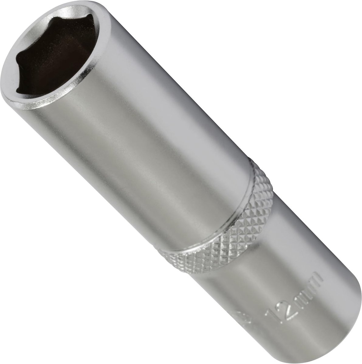 - C70901 - lange 3/8" schroevendraaierbit 12 mm x 63 mm lichaam - ratel - zeskant 6-kant - van CR-V-staal - zilverkleurig