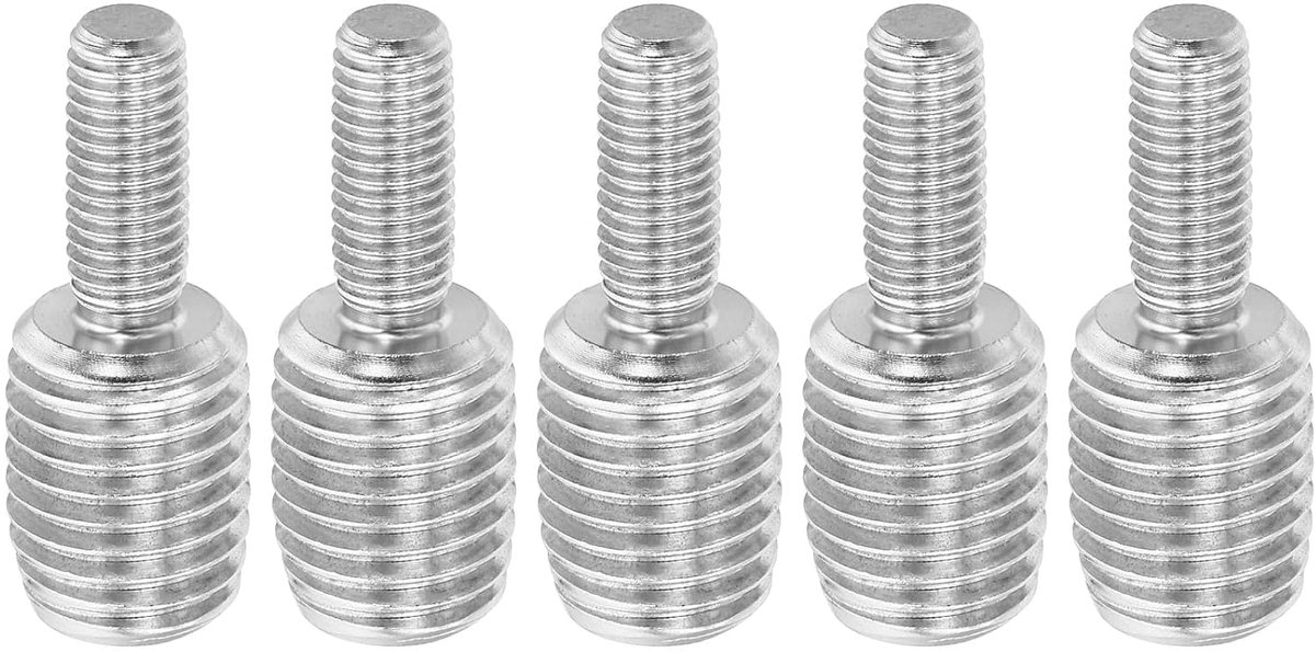M10 x M20 x 50 dubbele schroefdraadbouten, 5 stuks roestvrij staal 304, schroefdraadverloopadapter voor meubelbeslag, lengte 51 mm