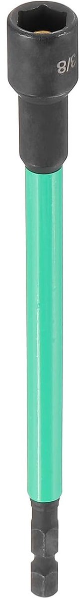 Boormachine voor moeren 3/8 inch met stekker 1/4 inch en zeskantschacht van 150 mm, extra lang, 6-puntige magneetstekker, snelwissel, CR-V-staal voor elektrische schroevendraaiers