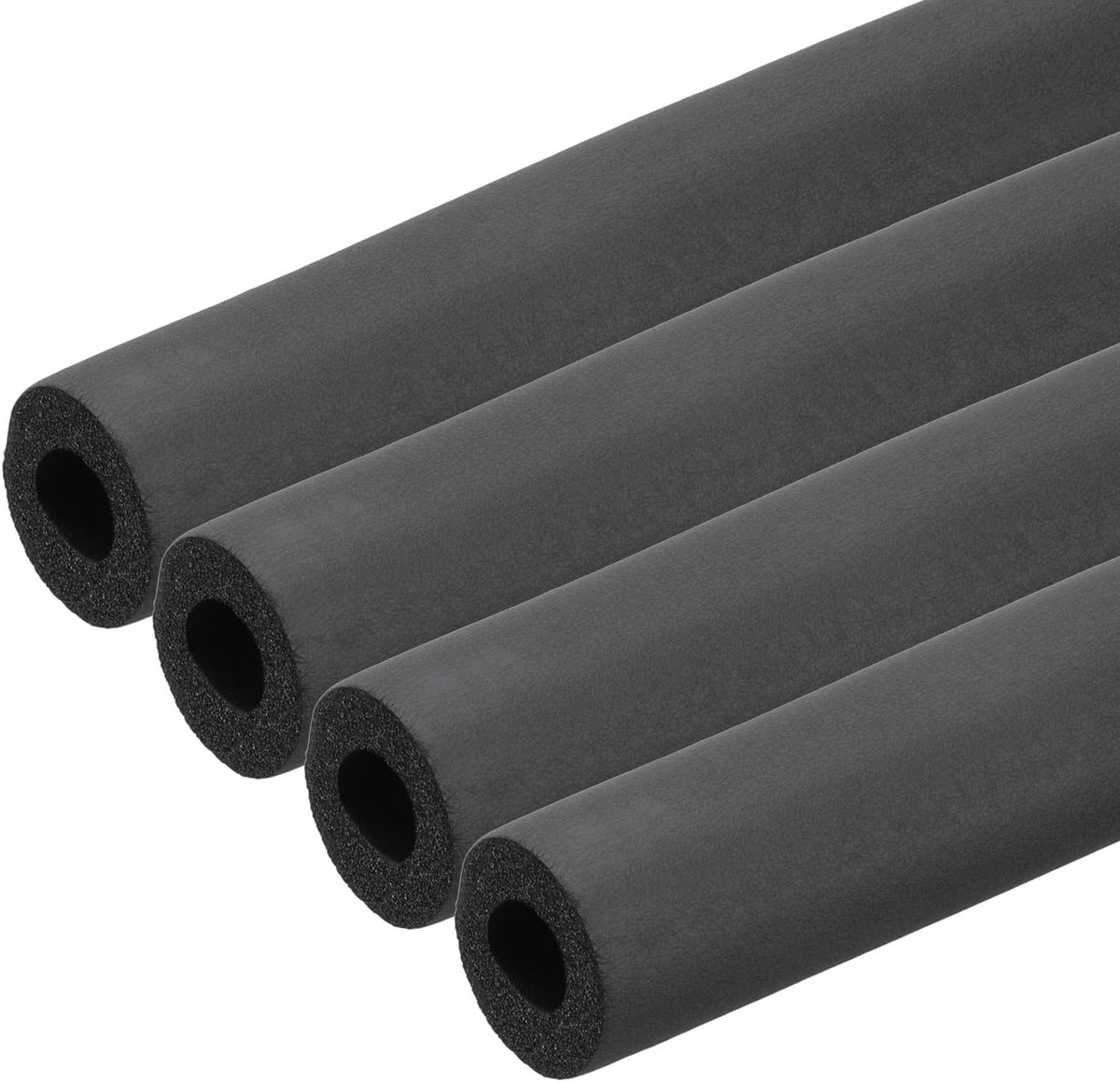 5/8 inch (16 mm) ID x 1,3 ft x 0,9 cm buis isolatie schuimbuis, 4 stuks buisafdekking wrap roll bar buizen voor handvat grip HVAC-airconditionereenheden, zwart