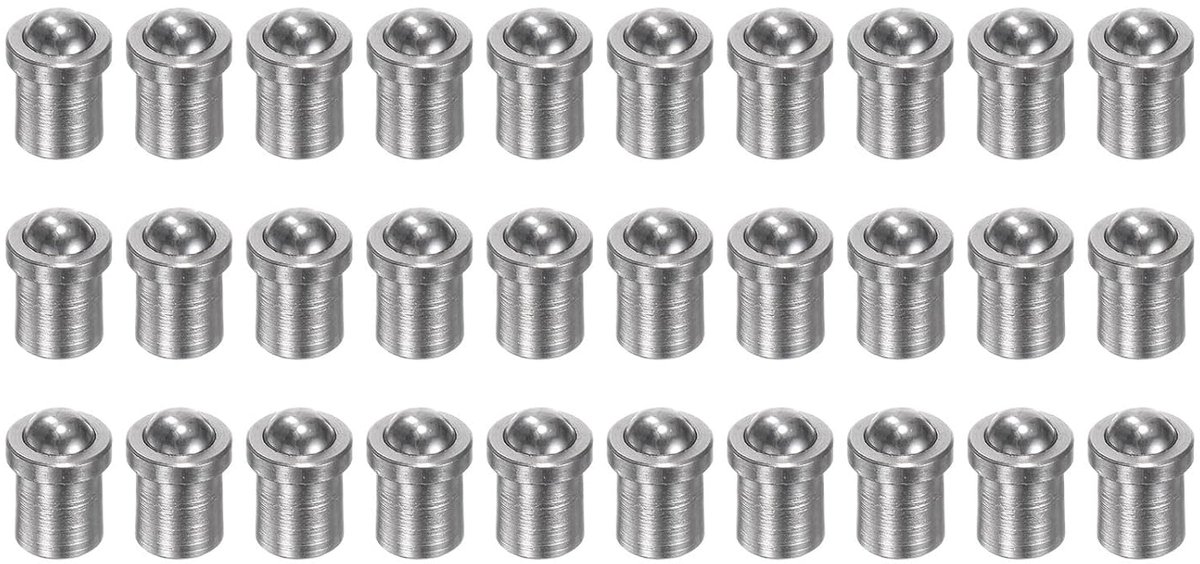 30 stuks kogeldrukstiften, 3 x 4 mm, 304 roestvrij staal, precisie-positioneringskralen, kogelpunt, veerdrukstiften, kogelhengel voor deurmechanische apparaten, klemmen, meubels
