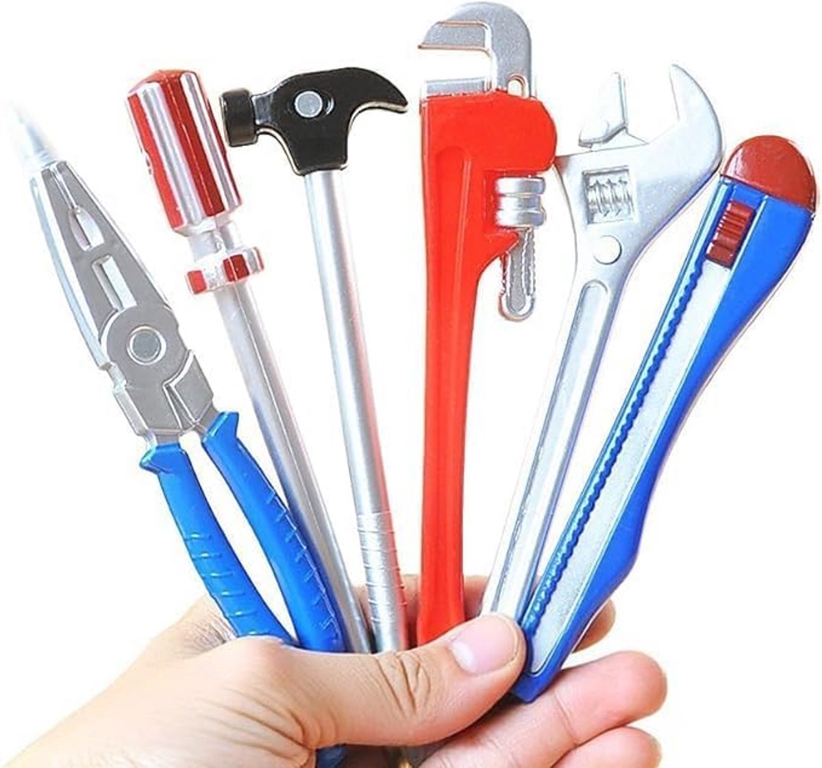 6 stuks hardware simulatiegereedschappen, hardware gereedschappen, simulatiegereedschappen, creatieve pennen, zwarte inkt, schoolbenodigdheden voor kantoor (blauw)