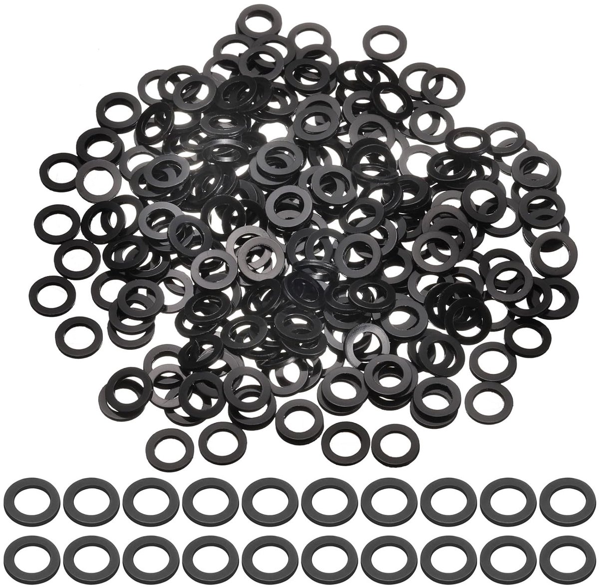 240 stuks M5 PVC platte afdichtingen, 5 mm ID 8 mm OD 0,3 mm dik, sluitringen, kunststof afdichting, afdichtring, kraan, sluitringen, zwart