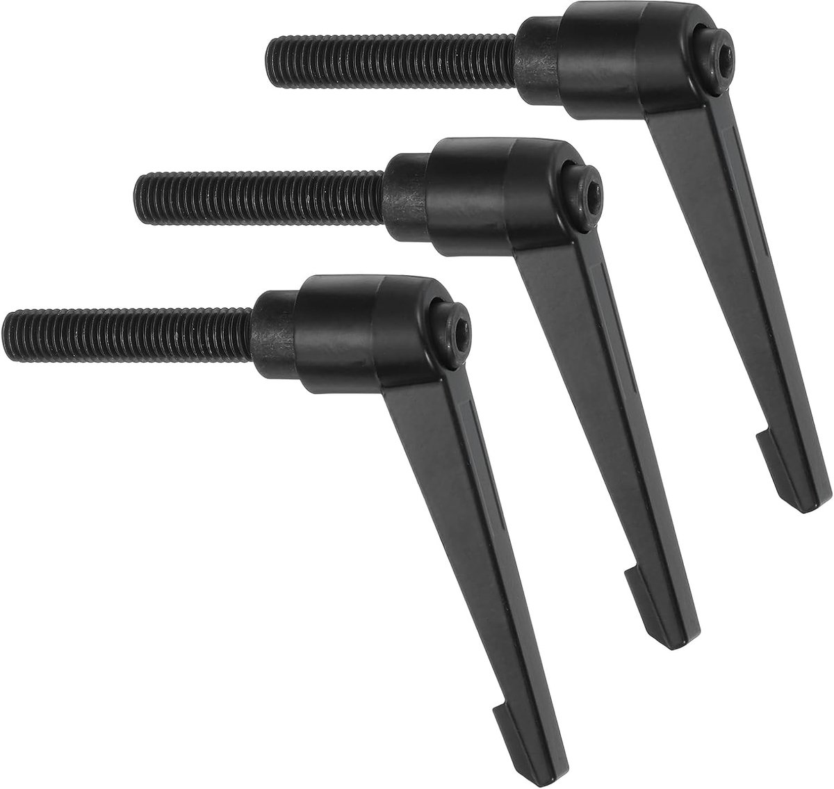 3 stuks M10 x 50 mm instelbare knoppen handvat mannelijke schroefdraad drukknop ratels snelspannende draaibouten voor draaibanken, zwart