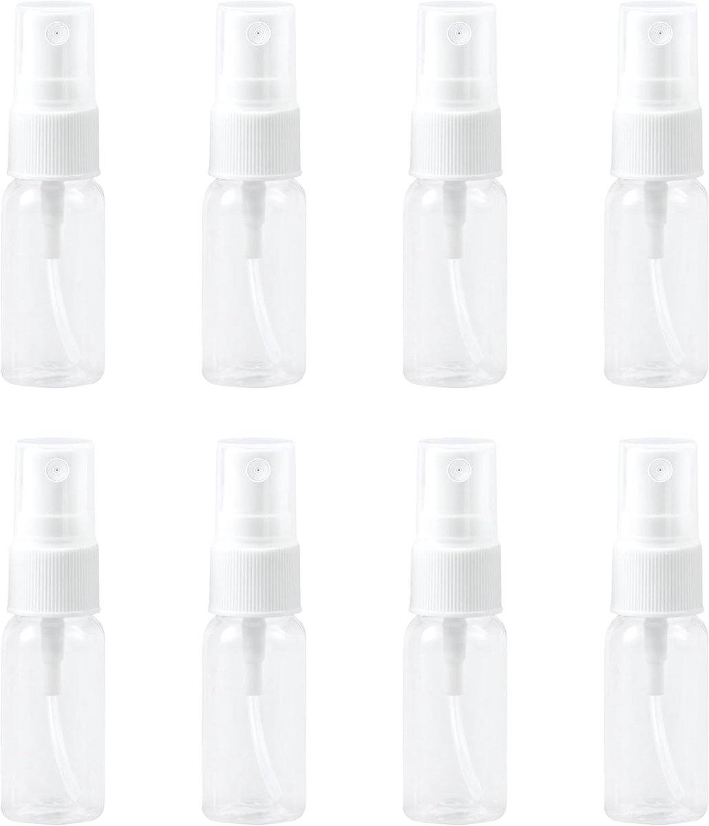 Spuitflessen, klein, transparant, 15 ml, mini-spuitflessen, draagbare kunststof sproeifles voor parfum, reis-parfumflessen, draagbare reisflessenset voor verzorgingsvloeistof, cosmetica