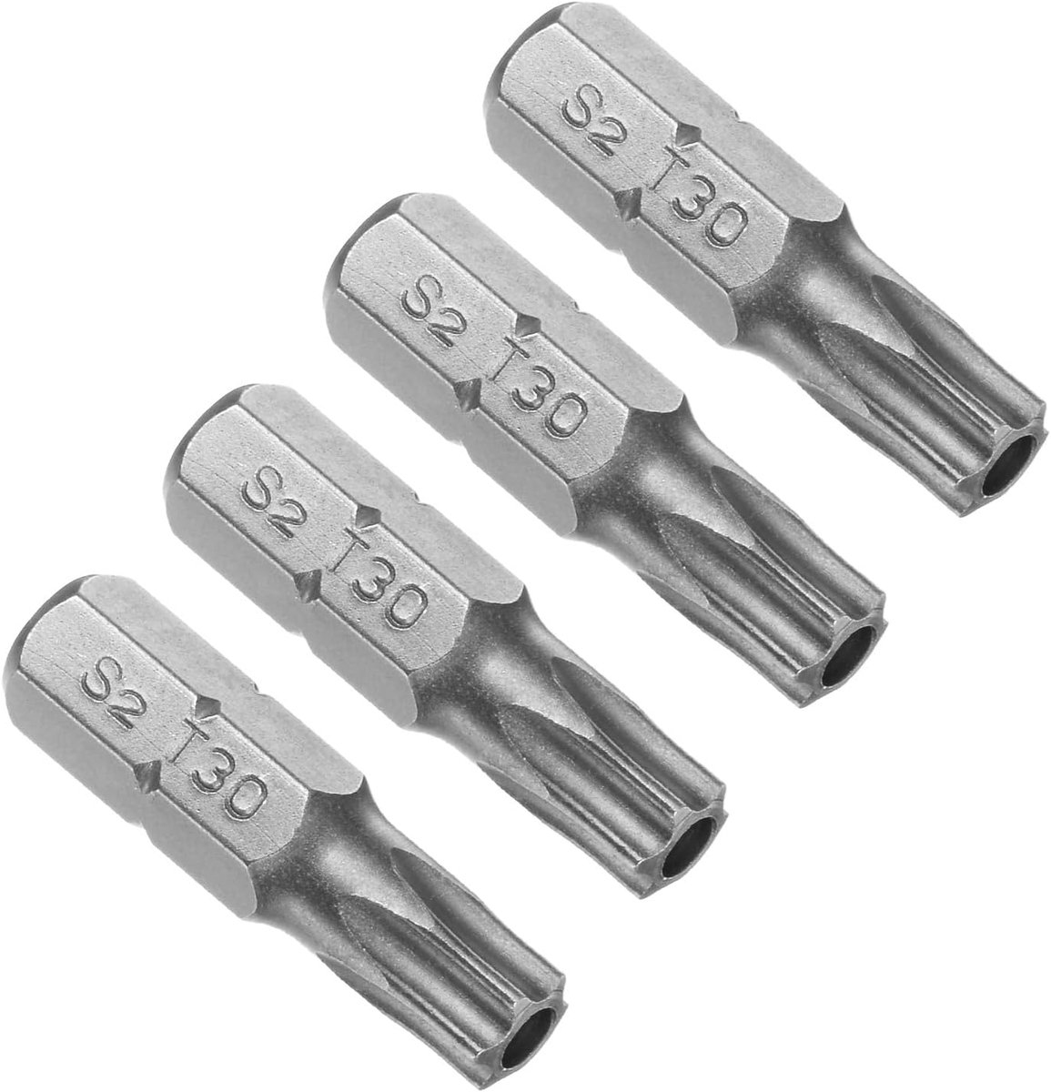 Schroevendraaierbits, 1/4 inch zeskantschacht 25 mm lang T30, magnetische schroevendraaiers bit - (toepassingen: voor auto-onderhoud), 4-delig