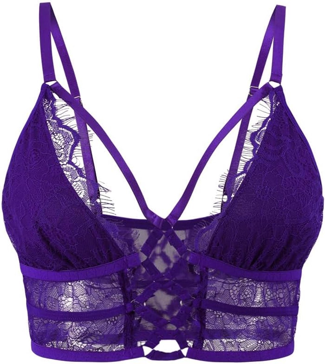 Dames Cami BH Criss Cross Wimper Crop Top BH Sexy Vest Bralette Busiter Lingerie
