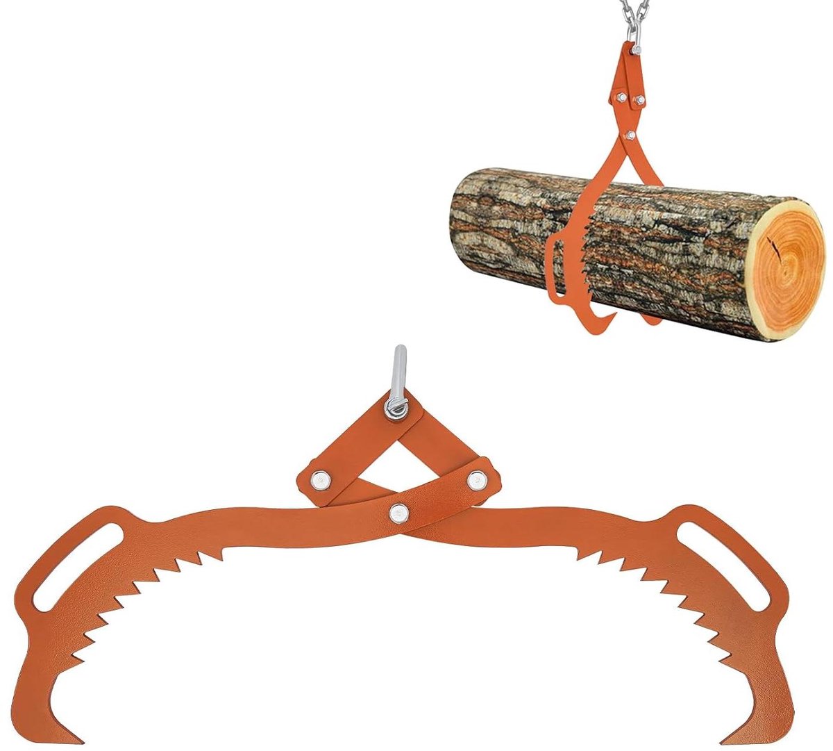 Bostang Heftang - Houtgrijper Verpakkingstang - Boomstammen Verplaatsen - Zware Belasting - 800 mm - Oranje