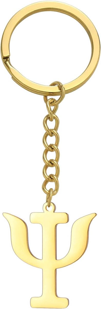 Psi Symbool Sleutelhanger voor Unisex Rvs Grieks Alfabet Psychologie Psychiatrie Psi Symbool Statement Charm Sieraden Sleutelhanger Sleutelhanger
