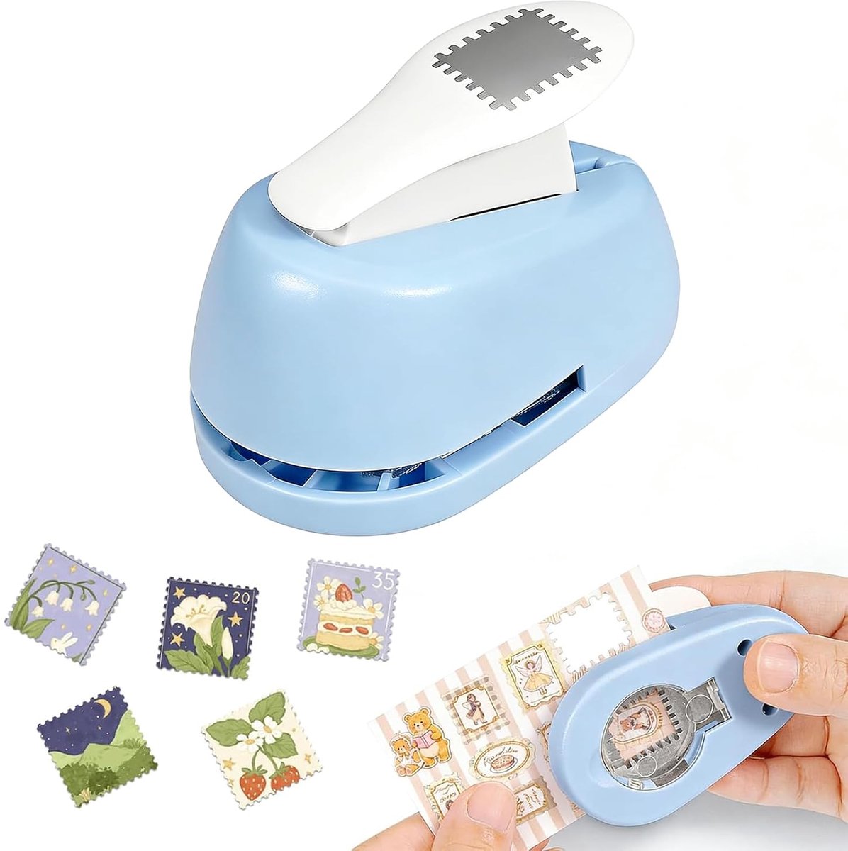 perforator, creatieve poststempelperforator, 1,8 x 2 cm, voor doe-het-zelfprojecten, scrapbooking, plastic, gek, bullet journaling, wenskaart, etiket, decoratie