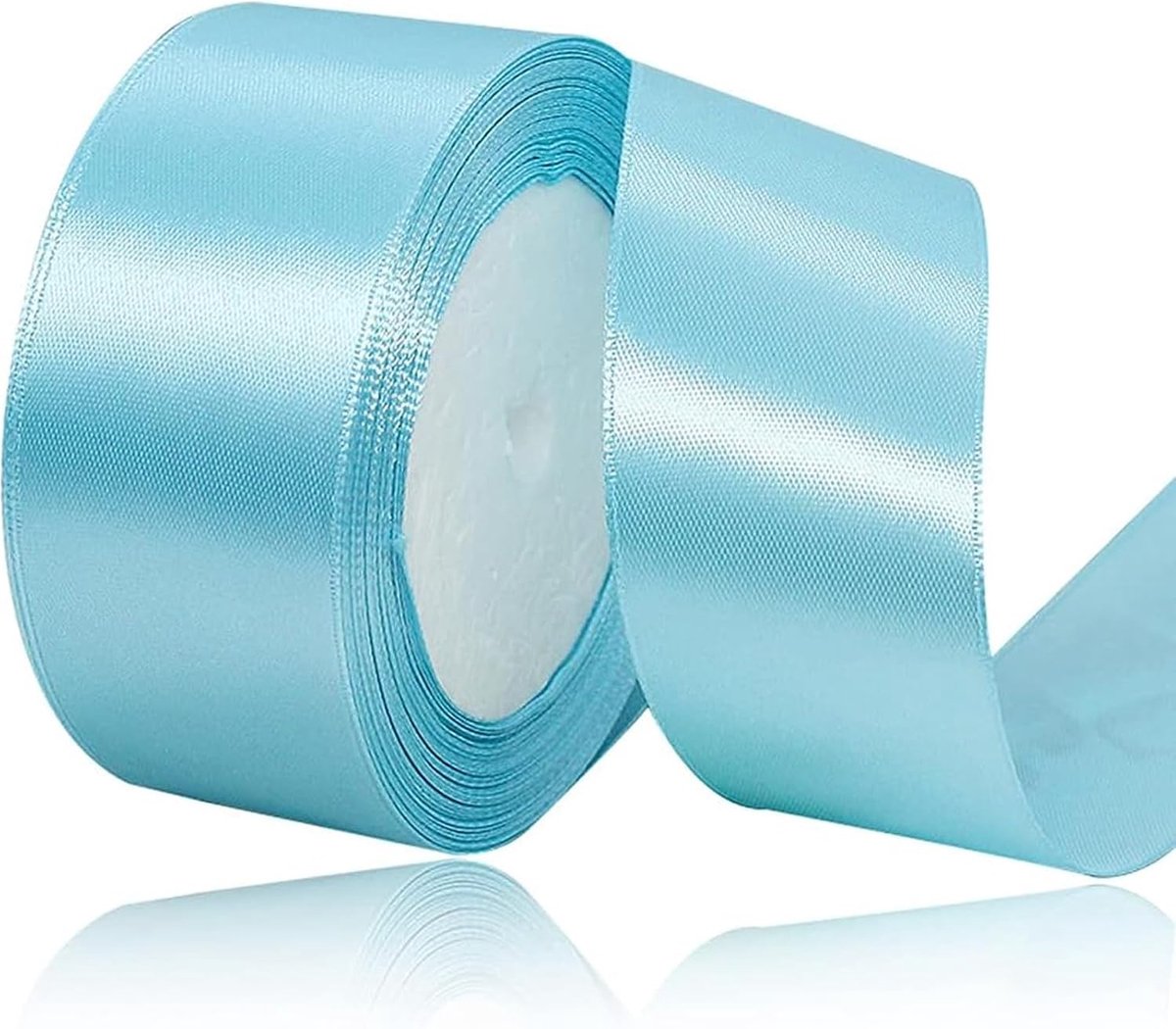 4 cm hemelsblauw satijnen lint, satijnen decoratielint voor cadeauverpakking Breed lint voor jurk, bruiloft, doop en verjaardagsgeschenken, satijnen decoratielint, decoratief lint voor