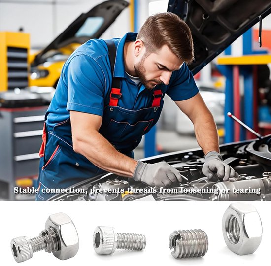 10 stuks schroefdraadhulzen M8 naar M6 - roestvrijstalen schroefdraadadapters van 304 staal - draadreparatieset voor auto’s, machines en industriële toepassingen — afbeelding 4