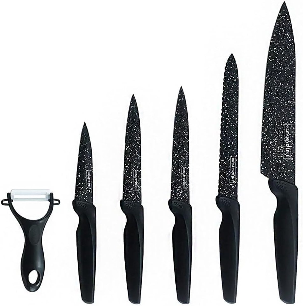 Keukenmessen set van 6 - non-stick coating - scherpe bladen - comfortabel grip - SnelShoppen