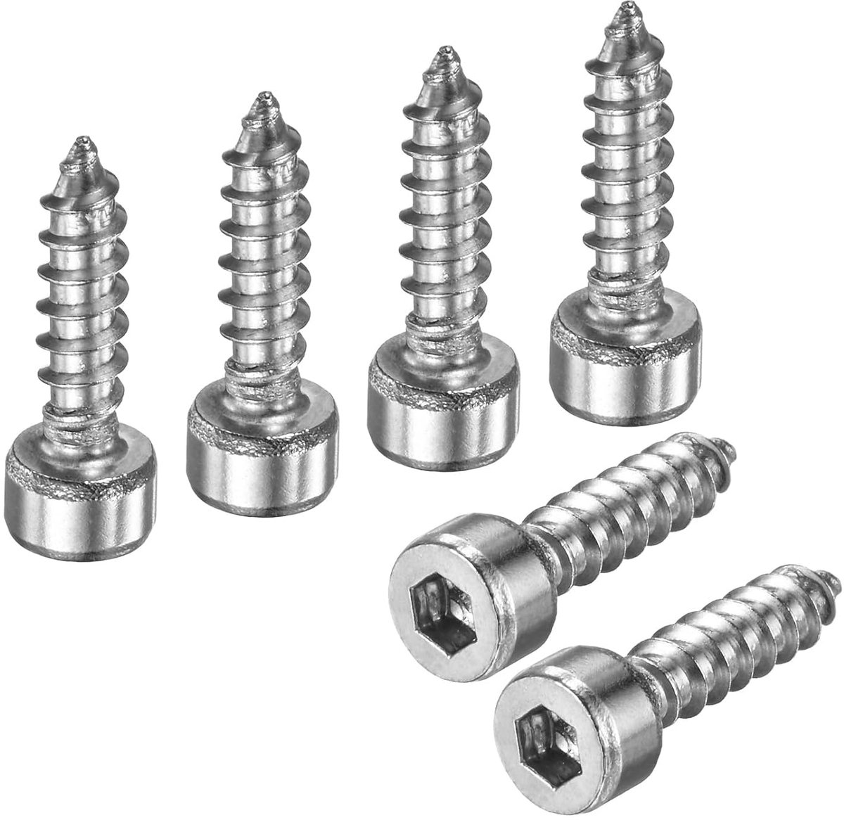 100 stuks zelftappende schroeven met holle zeskantige kop, M4 x 18 mm, roestvrij staal, zeshoekige aandrijving, zelfborend, voor meubels/machines/doe-het-zelfprojecten, graafschroeven
