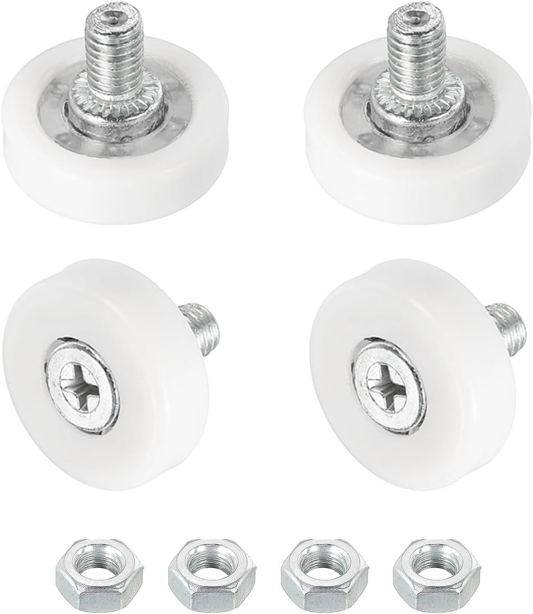 4 stuks wielen voor laden van nylon, reservewielen voor riemschijven, laden, kasten, lagers, 22 mm, glijrails met moeren voor meubelonderdelen, kast, 4 stuks