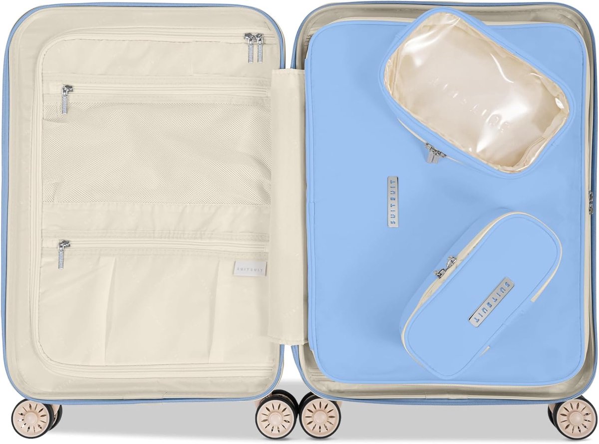 Kledingorganizer Small - Chambray Blauw - Transparante toilettas - Beschermt gevoelige kleding - SnelShoppen
