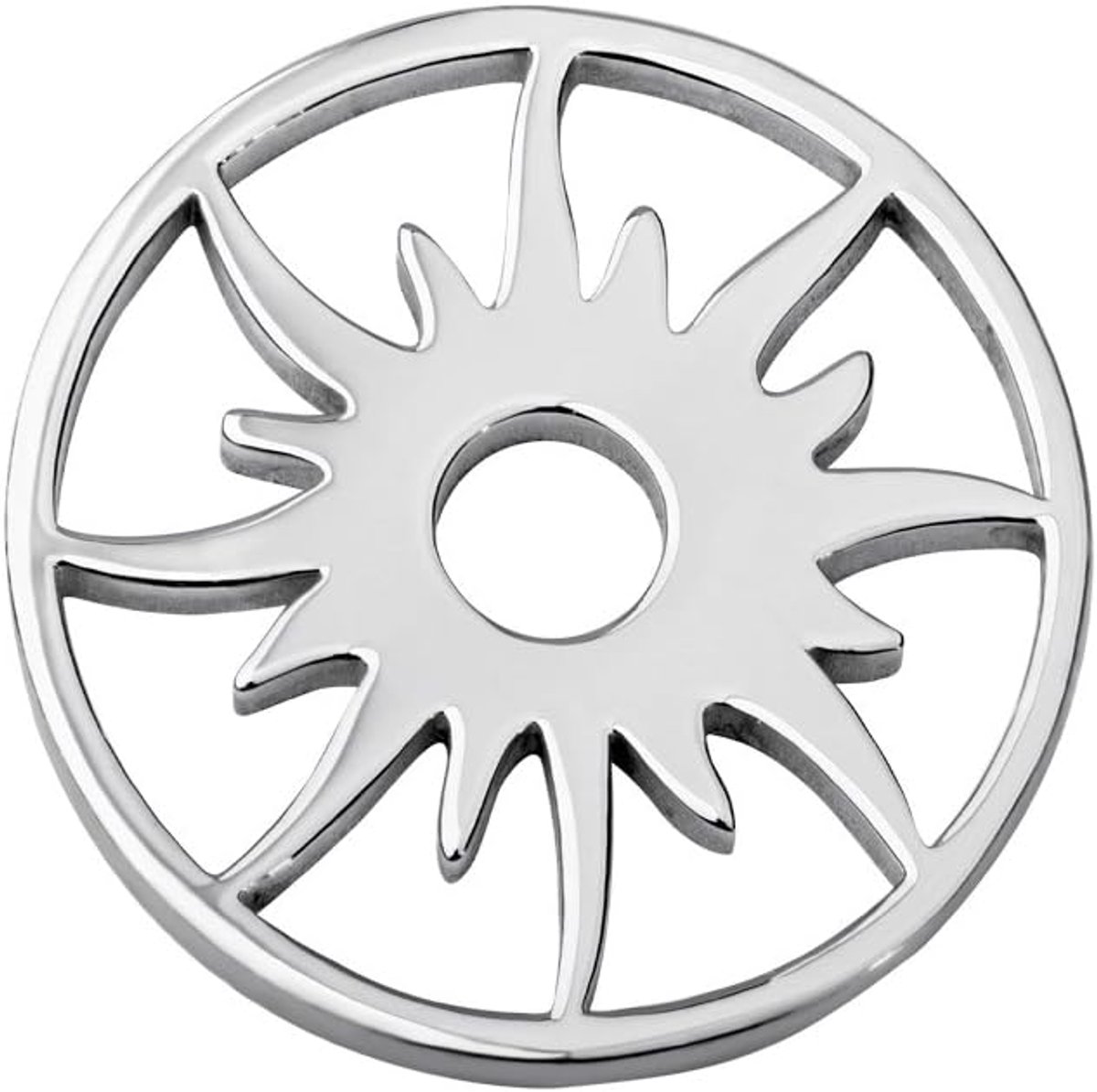 Dames Coin 25mm RVS Zilver Zon voor Munthouders en Kettingen