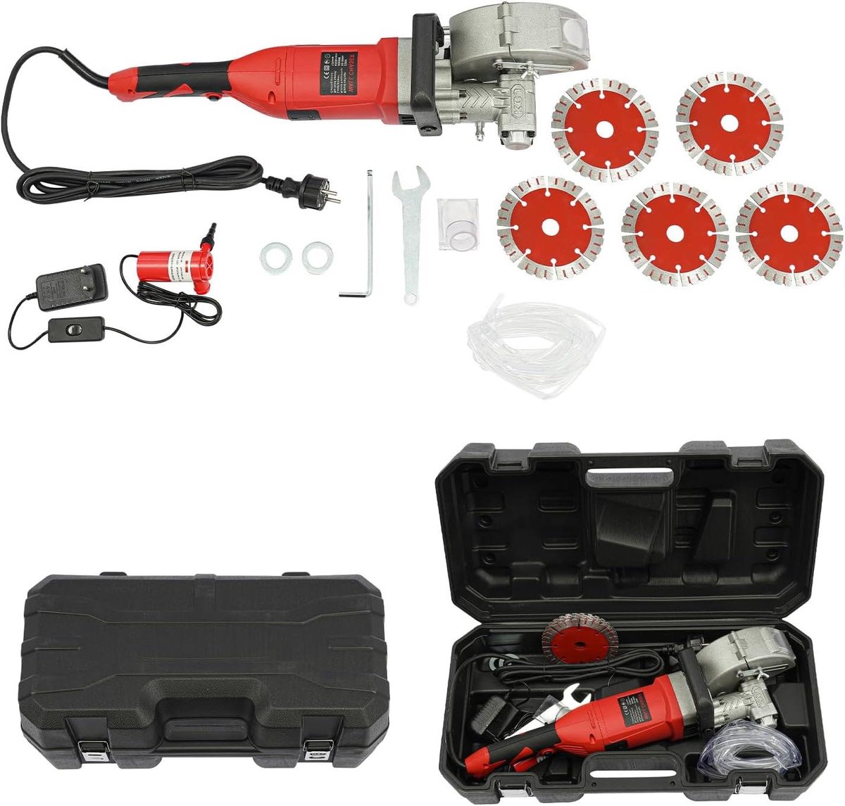 Elektrische sleufmachine - Wandfreesmachine Muurfrees - Sleuf Frezen - Instelbare Breedte - 125 mm - Zwart