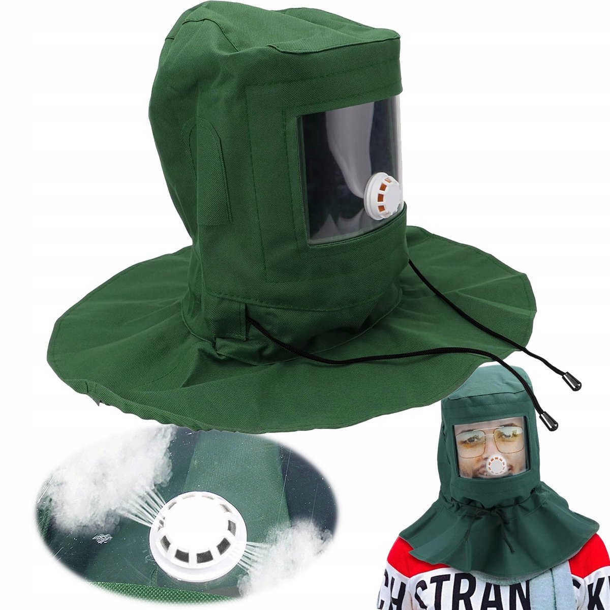 Beschermende helm voor zandstralen met vizier - Merkloos