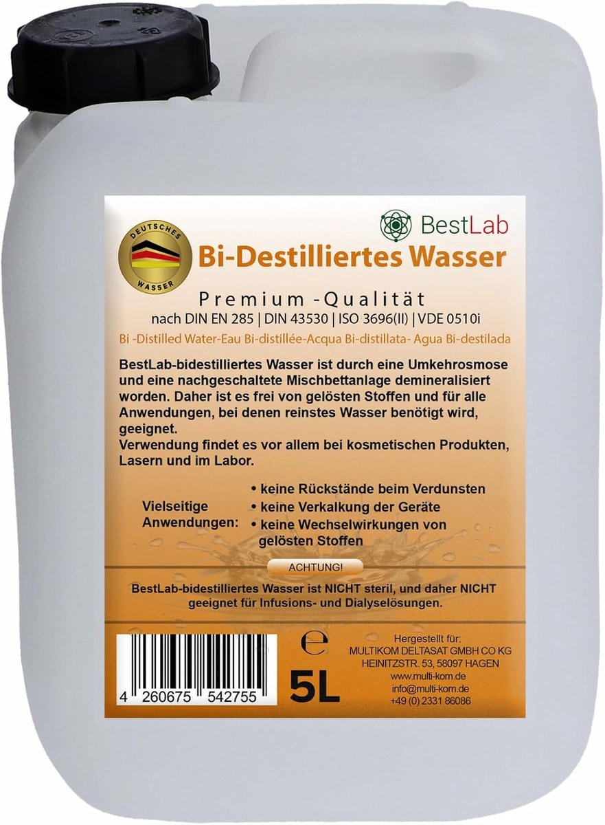 Gedestilleerd water 1 liter - met spray nozzle - ideaal voor huishoudelijk gebruik - verlengt levensduur van motoren - ShopVlot