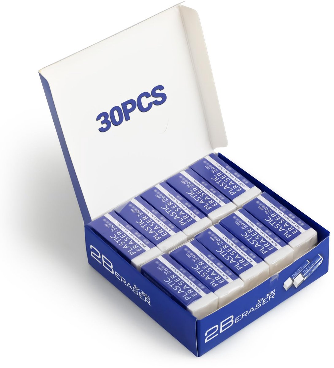 Gums 30 stuks - 2B-gum - kunststof - ideaal voor school en kantoor - ShopVlot