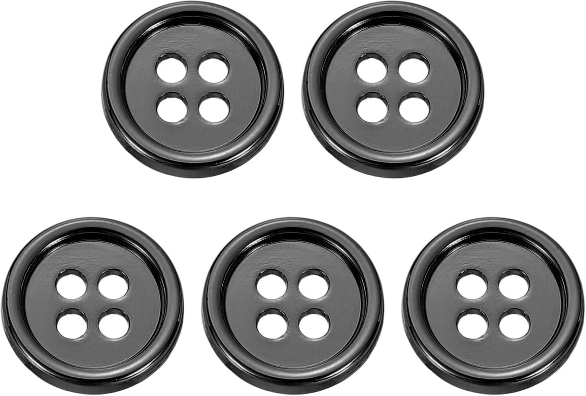 Knopen, 4 gaten legering ronde knopen handwerk naaien accessoires voor kleding doe-het-zelf knutselen decoratie (zwart grijs)