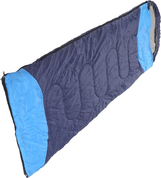 Kampeer slaapzak - Lichtgewicht tas - Buiten slapen - Huidvriendelijk katoen - 215x72cm - Marineblauw — afbeelding 5