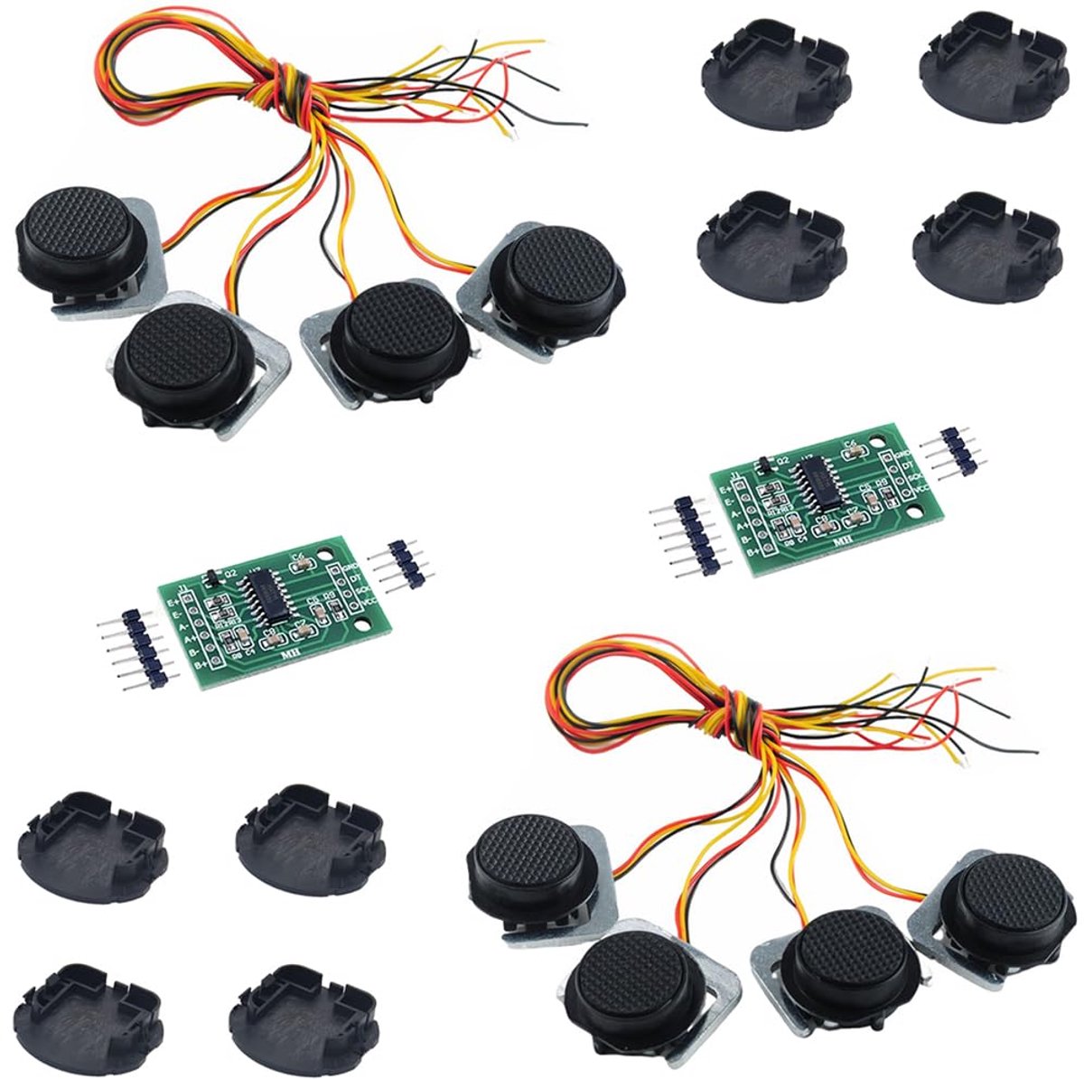 8 stuks weegcellen, 50 kg, gewichtssensor, halve brug, rek-meetstrips, personenweegschaal met houder + 2 stuks HX711-versterker AD-weegmodule
