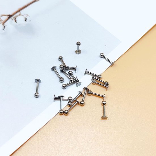 Studs 16G Platte Terug Helix Tragus Kraakbeen Oorbel Stud Rvs — afbeelding 2