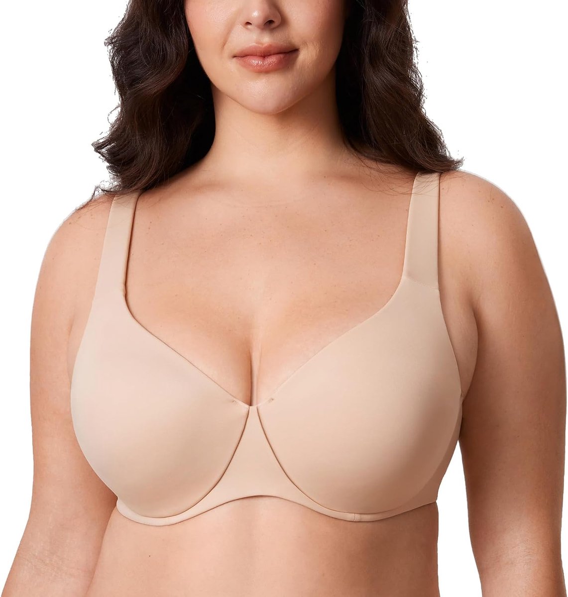 Minimizer beha voor dames met een grote maat | Niet-rekbare voering, met beugel, ongevoerd, U-rug, volledige bedekking, naadloos, glad, T-shirt bh, voor grote boezem