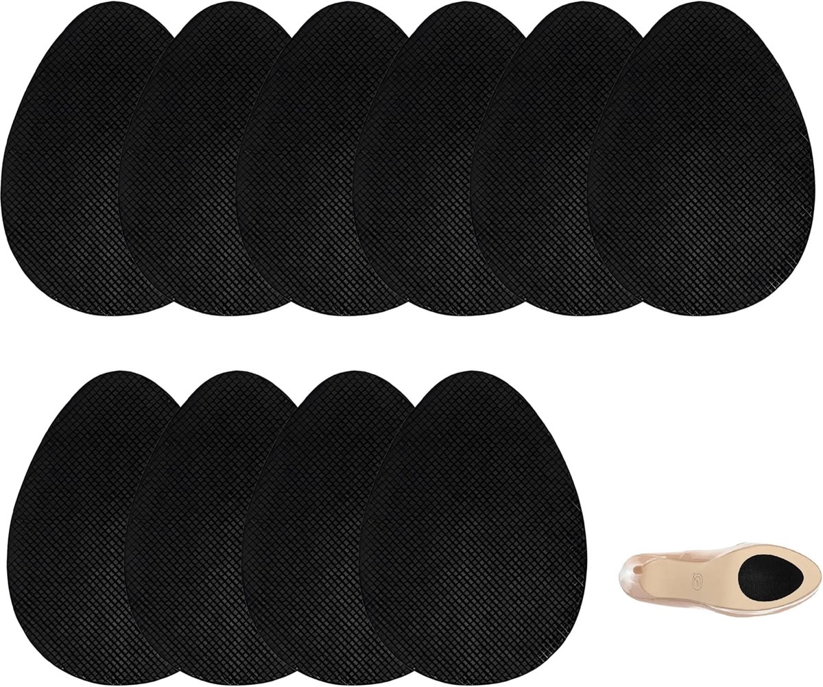 10 stuks schoenbeschermers, antislip, zelfklevend, antislip, zelfklevend, voor buiten, ruisonderdrukking, hielkussen, zelfklevend, 9 x 6,5 cm, zwart