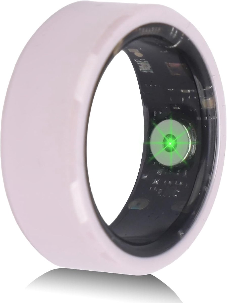 Smart Ring, Intelligent Health Ring Fitness Tracker, Smart Ring voor Slaap, Stappenteller, Lichaamstemperatuurmonitor, Waterdichte Smart Ring voor Dames en Heren, Roze