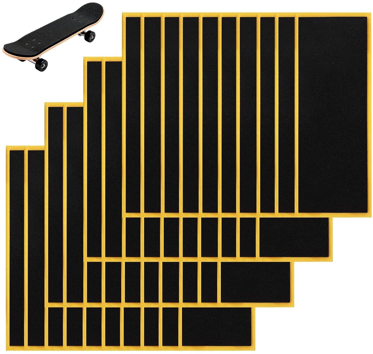 40st PRO Fingerboard Grip-Tape, 110x38mm Antislip Schuim Grip-Stickers Sterke Kleefkracht voor Fingerboard Skateboards Spellen & Tricks (Zwart)