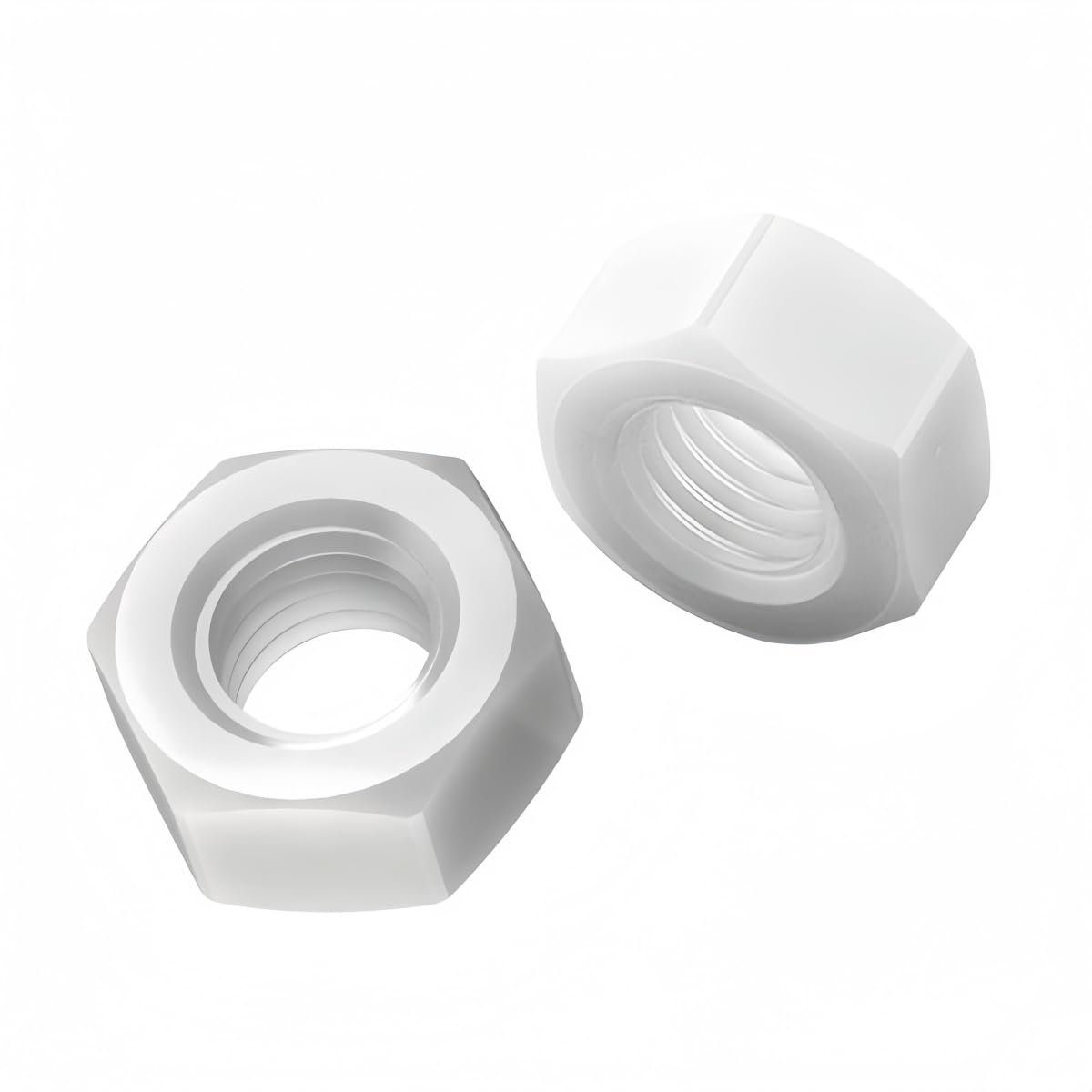 Moeren wit kunststof zeskantmoeren nylon moer (10 stuks)