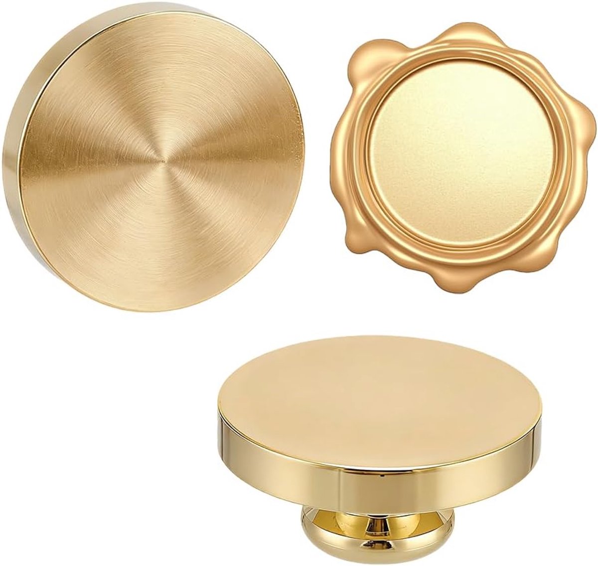 2 stks Blank Wax Seal Stempel 30Mm Ronde Zegellak Stempel Verwijderbare Messing Stempels Afdichting Massief Messing Postzegels Hoofd voor Bruiloft Envelop Uitnodigingen Brieven Kaarten