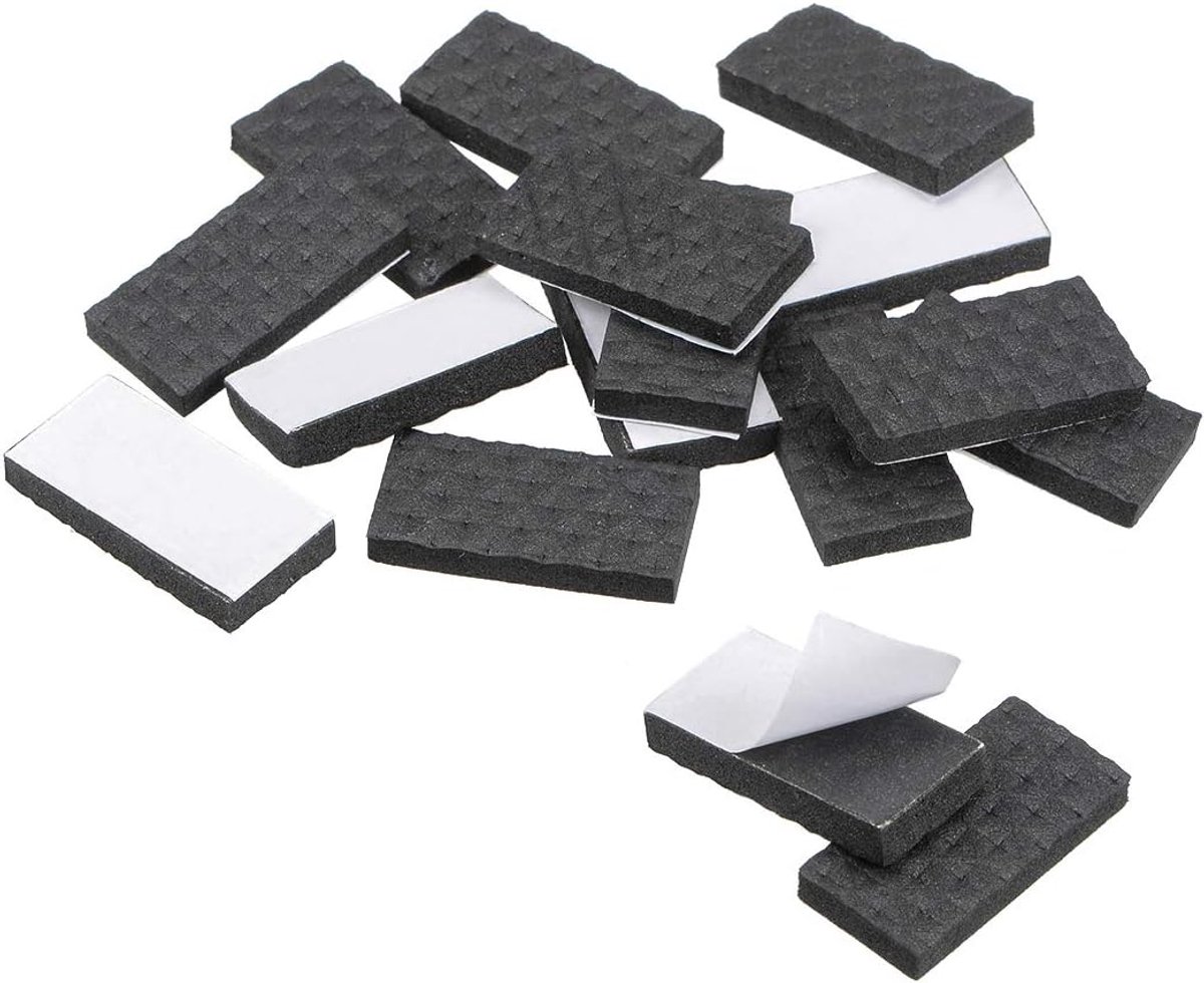 Map Meubelpads Zelfklevende rubberen pads Diameter 20 mm Dikte 4 mm Zwart Rond 16 Stuks