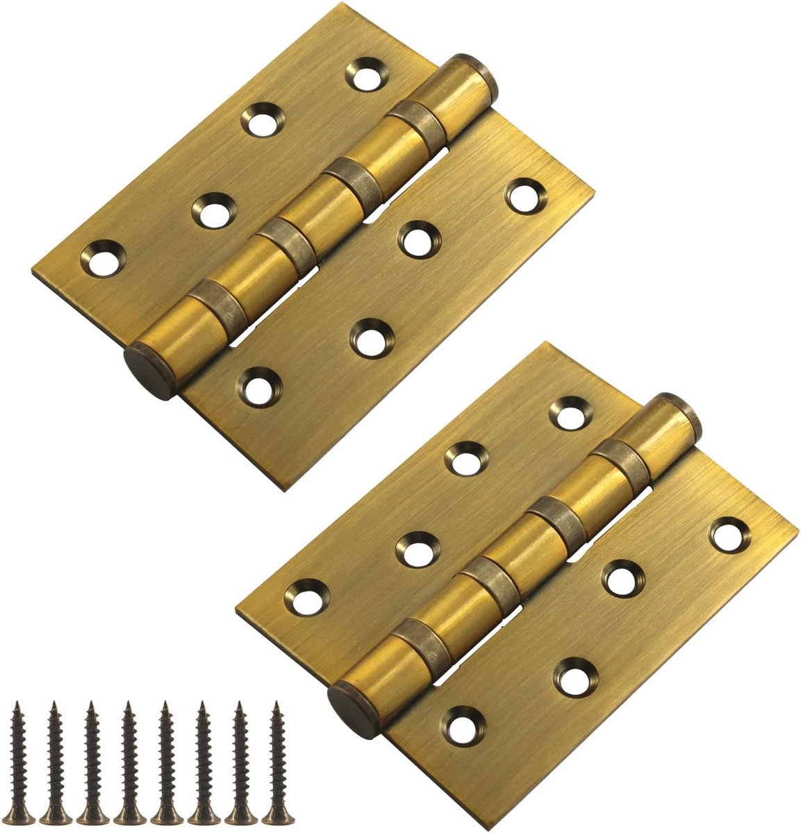 4x3 Inch (10x7.5cm) Geel Bronzen Kleur Vierkante Deurscharnieren 3 mm Dikte Massief RVS Kogellagers Deurscharnieren Heavy Duty Scharnieren (2 stuks)