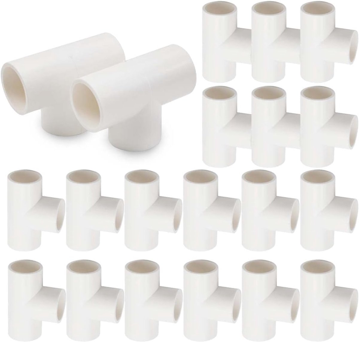 20 stuks 25MM (3/4") 3-Weg Tee Slip Connector PVC-U Fitting Elbow Coupling Connector Tuin Water Pipe Connection
