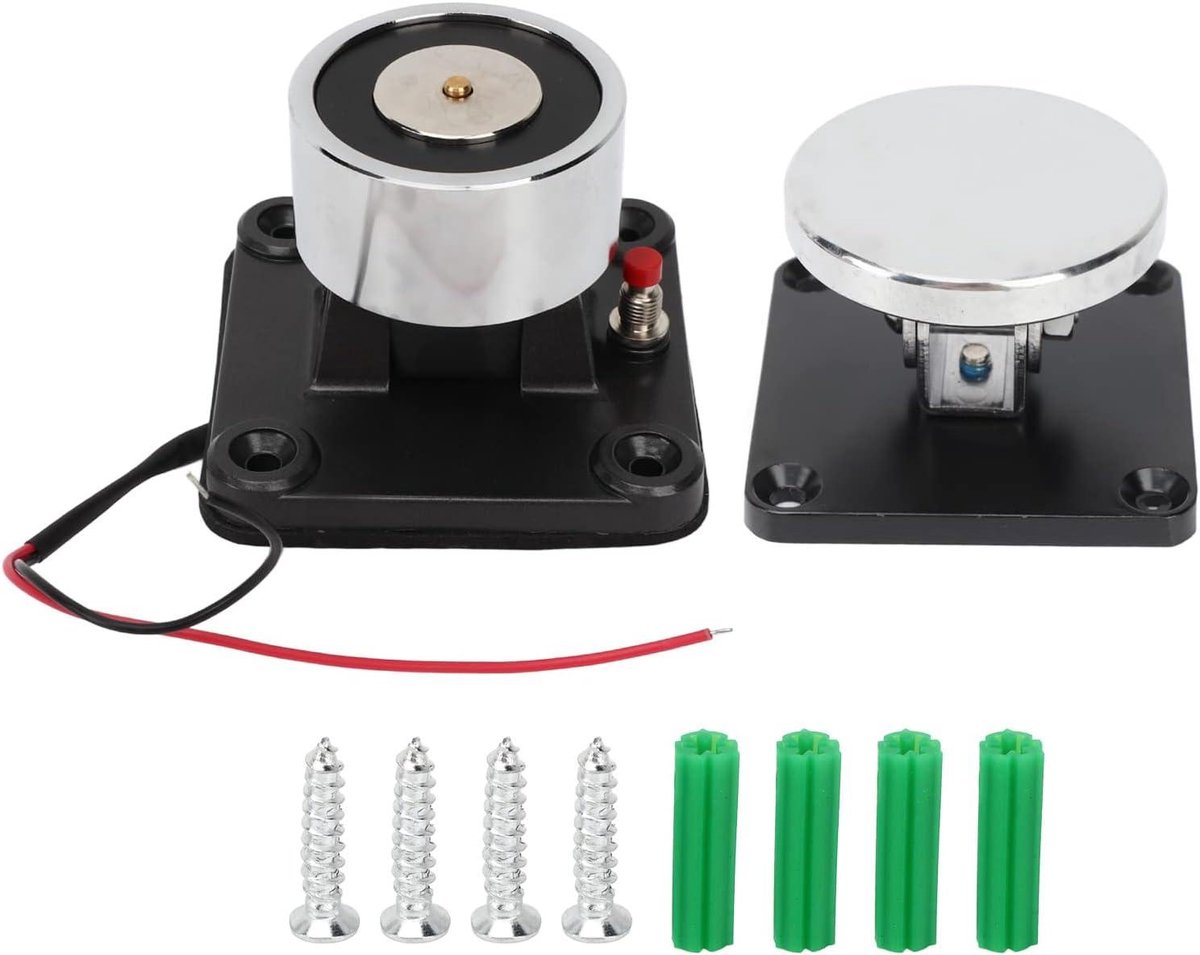 Elektromagnetische Deurhouder - Branddeurhouder Deurmagneet - Noodontsnapping Veilige Deur - Automatische Ontgrendeling Stroomuitval - 500N Zuigkracht - Aluminiumkleurig