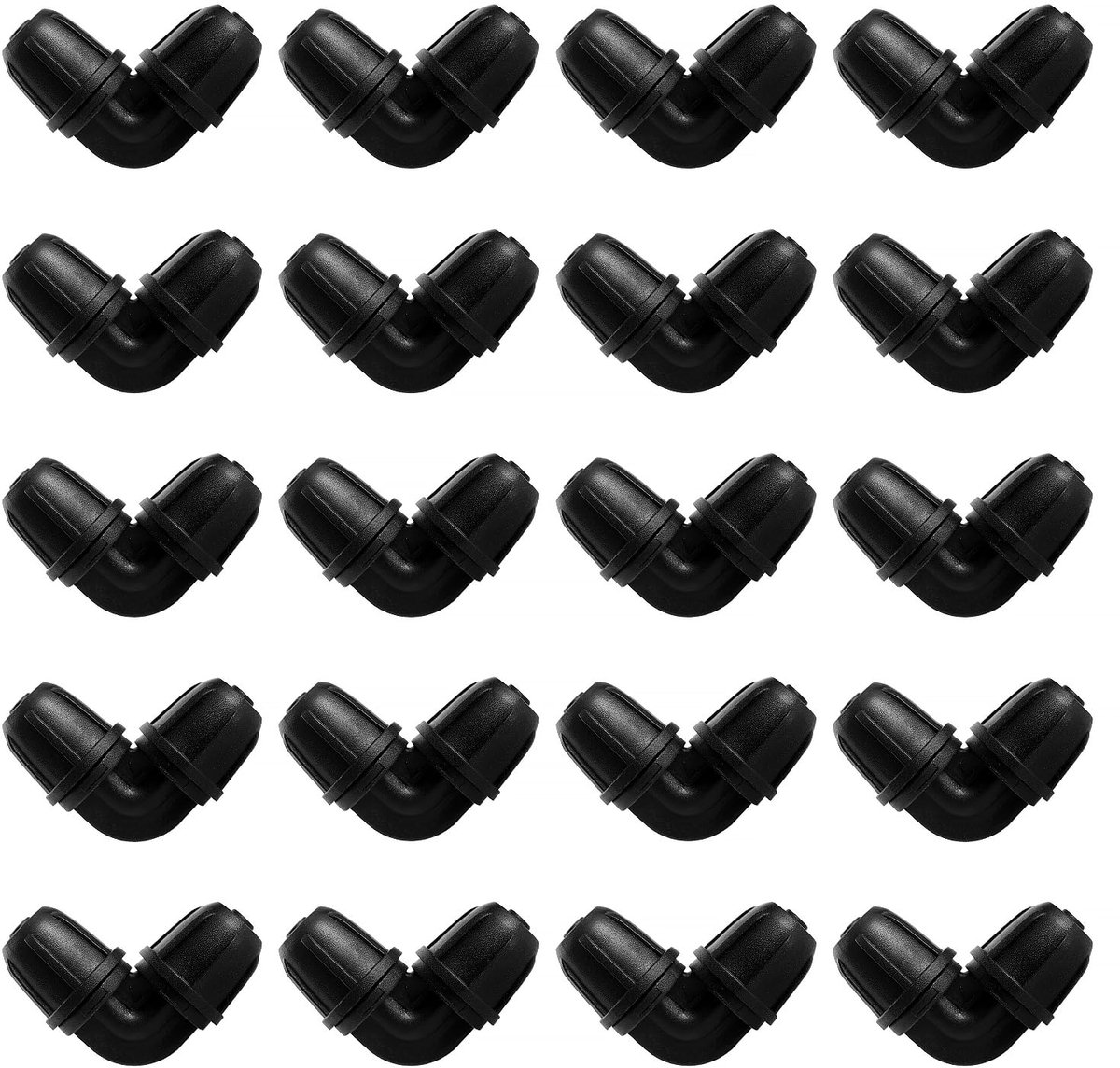 20 Stuks 4/7 mm Druppelirrigatiefittingen, Elleboogtuinslangconnector met Prikkeldraad, Irrigatieconnector, Druppelbuisweerhaakconnector, voor Tuin, Gazon