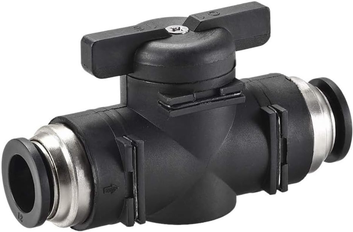 12mm BUC pneumatische ventiel, 1 stuk handmatige schakelaar controller push om afgesloten kogelkraan voor luchtstroomregeling aan te sluiten